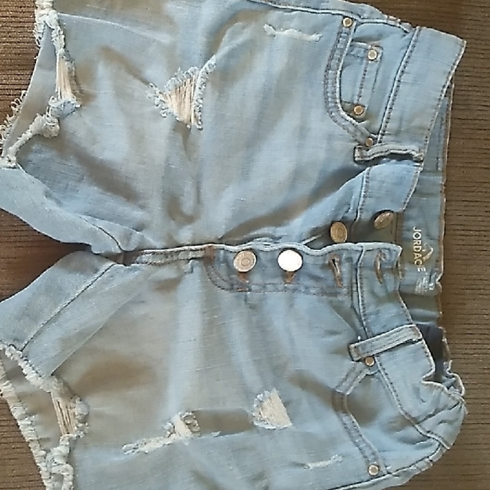 Jordache Blue Distressed Jean Shorts High-Waisted